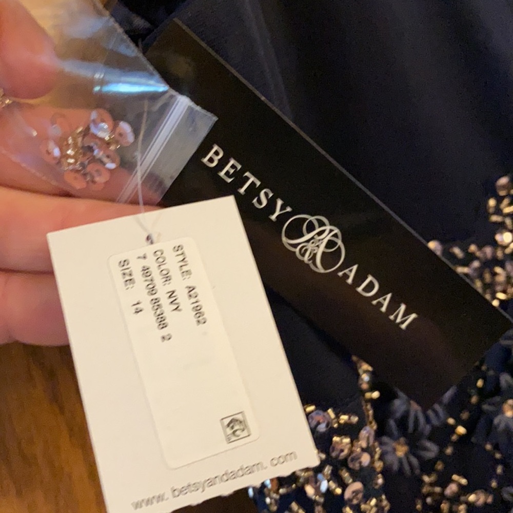 Betsy & Adam Navy Formal Dress - Picture 4 of 5